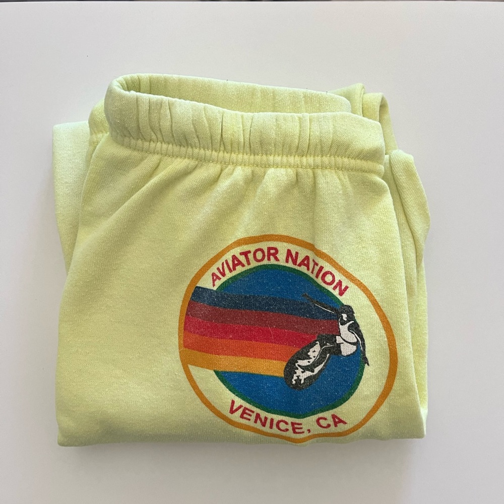 Yellow aviator nation logo sweatpants!